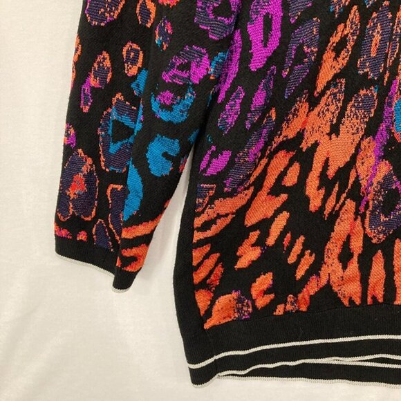 Rachel Rachel Roy size 3X Colorful Retro Artsy Stretch Knit Sweater Festival - Picture 4 of 9